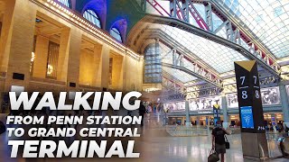 Walking NYC  Penn Station to Times Square amp Grand Central Terminal July 2021 [upl. by Haslett]