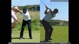 Jon Rahm golf swing  Long Iron faceon amp downtheline July 2017 [upl. by Caleb582]