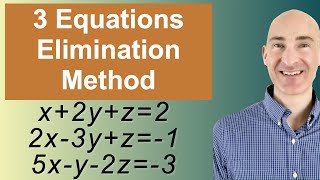 Solving Systems of 3 Equations Elimination [upl. by Ayaros]